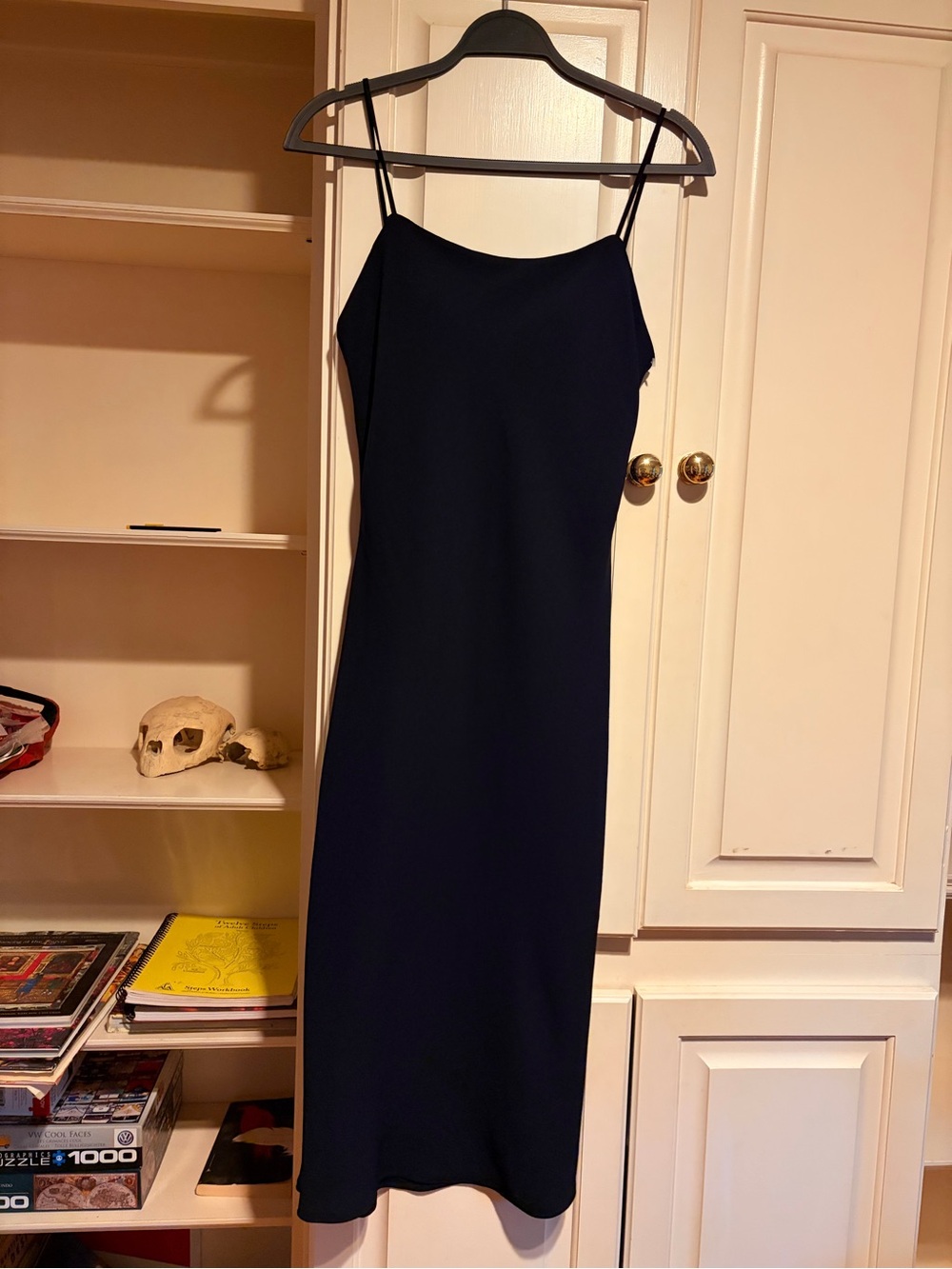 NWT SPANX Carefree Crepe Reversible Slip Dress Sedona Royal Blue M